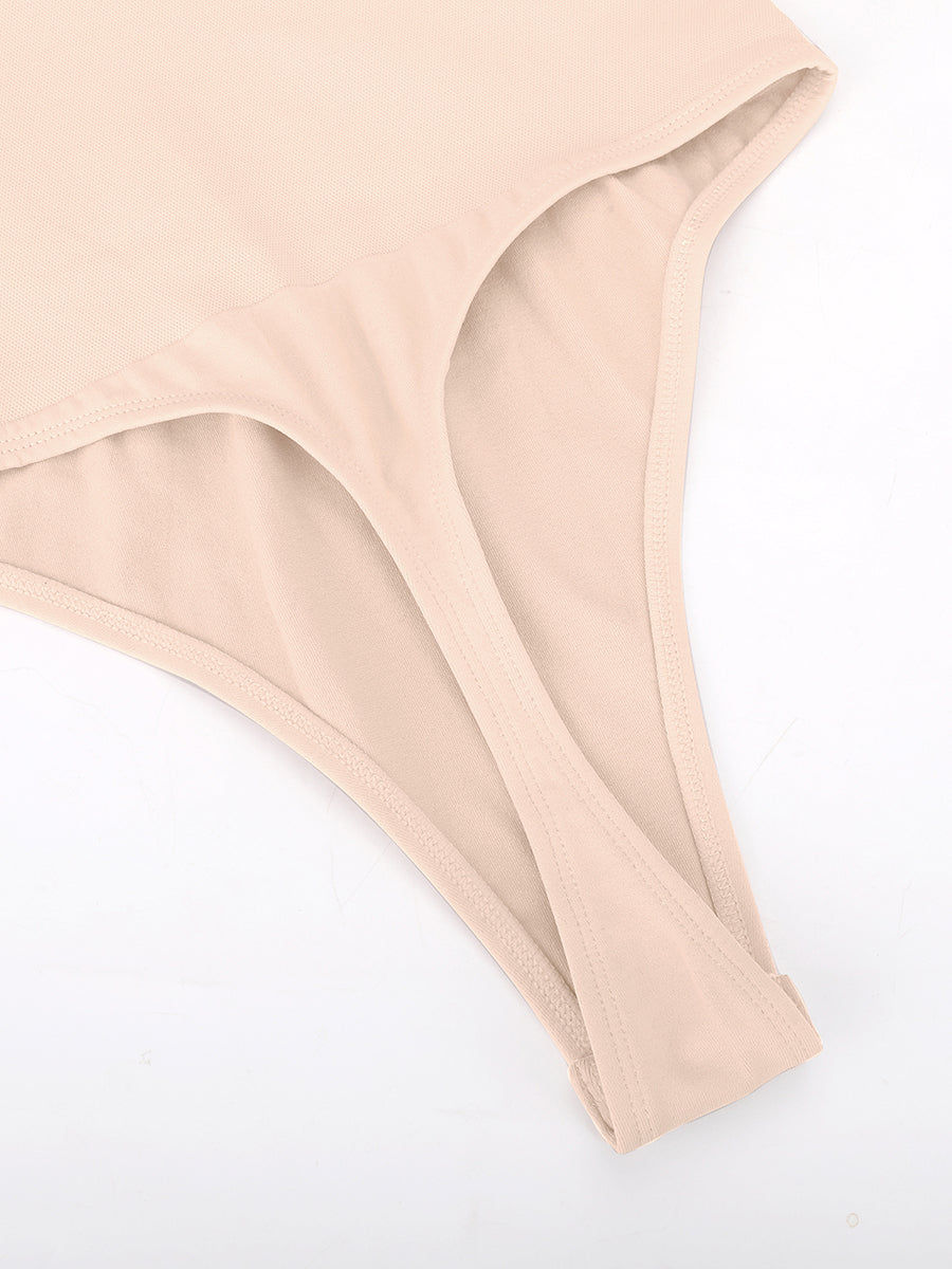 Well-in Vogue Seamless Built-in Bra Waist and Tummy Control Thong Bodysuit