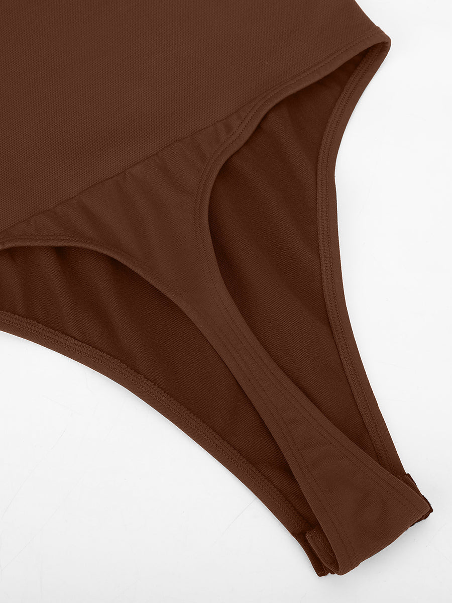Well-in Vogue Seamless Built-in Bra Waist and Tummy Control Thong Bodysuit