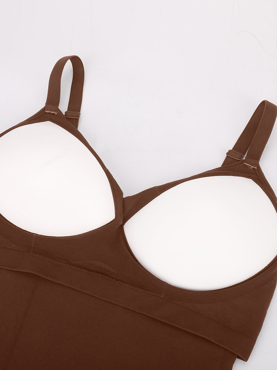 Well-in Vogue Seamless Built-in Bra Waist and Tummy Control Thong Bodysuit
