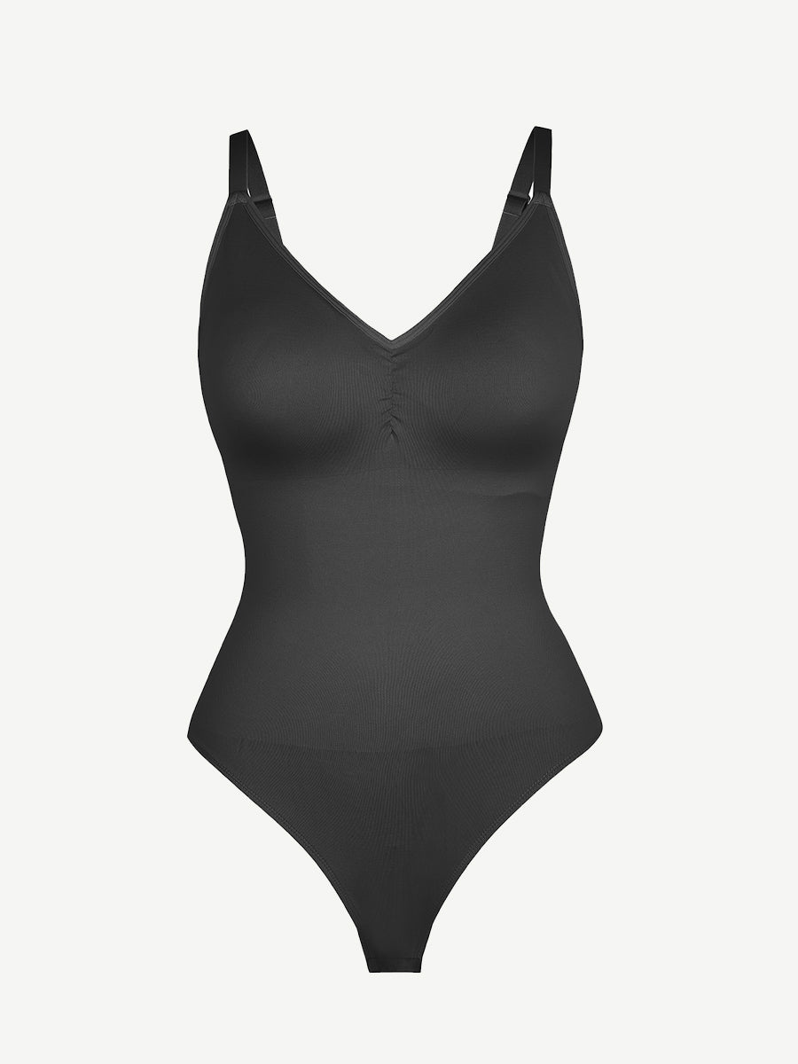 Well-in Vogue Seamless Built-in Bra Waist and Tummy Control Thong Bodysuit