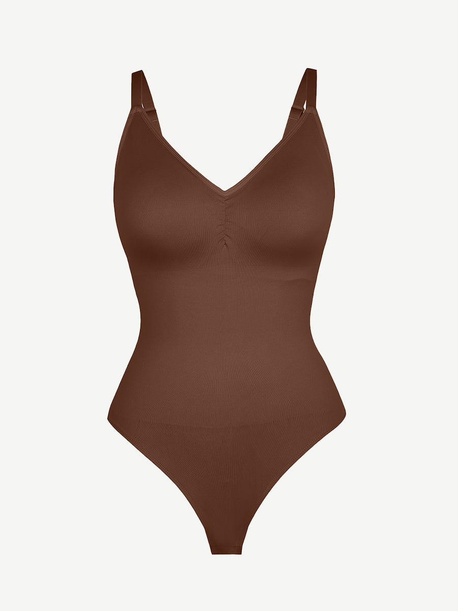 Well-in Vogue Seamless Built-in Bra Waist and Tummy Control Thong Bodysuit
