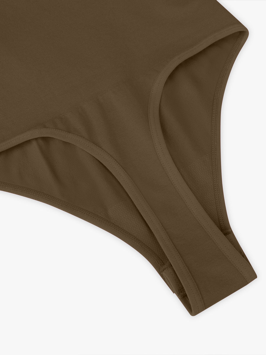 Well-in Vogue Seamless Bra Free Cami Tummy Control Thong Bodysuit with Removable Pads