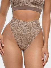 Well-in Vogue Leopard Print Seamless Tummy Control Crotch Antibacterial Briefs