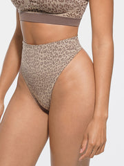 Well-in Vogue Leopard Print Seamless Tummy Control Crotch Antibacterial Briefs