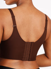 Well-in Vogue Brown Underwire Push-Up Sculpting Uplift Hide Back Fat Full Coverage Bra