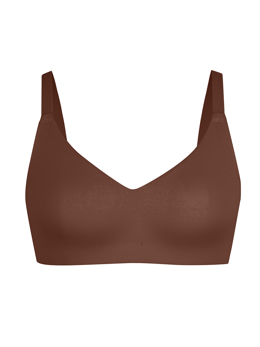 Well-in Vogue Seamless Comfort Underarm Smoothing V-Neck Bralette with Adjustable Straps