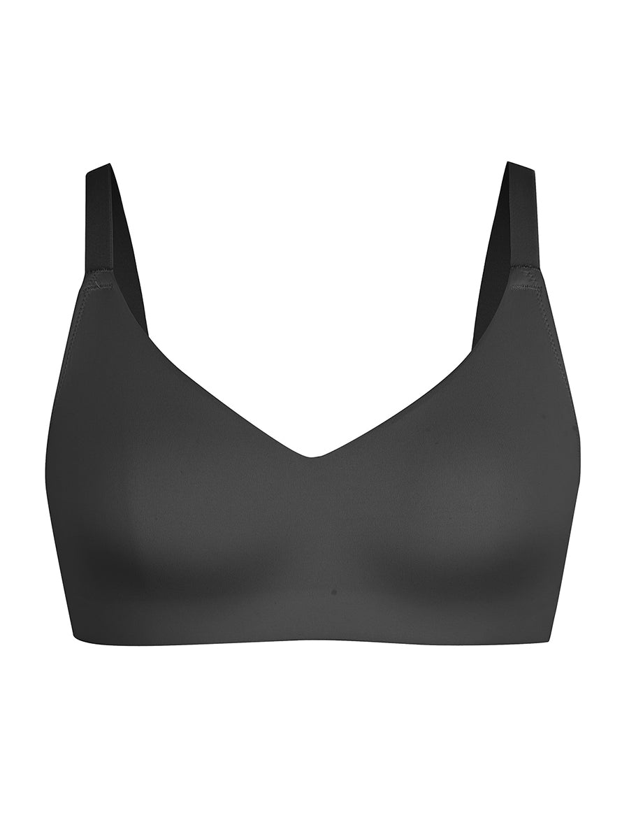 Well-in Vogue Seamless Comfort Underarm Smoothing V-Neck Bralette with Adjustable Straps