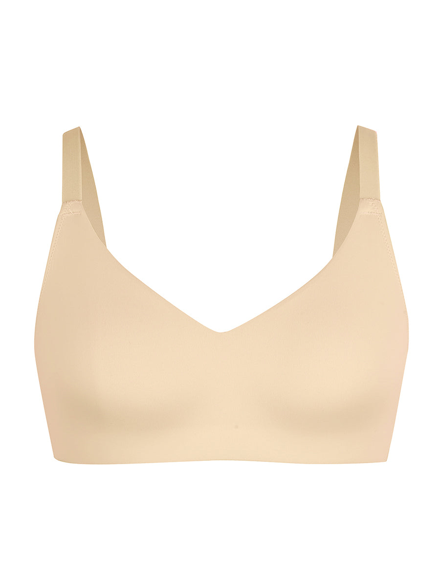 Well-in Vogue Seamless Comfort Underarm Smoothing V-Neck Bralette with Adjustable Straps