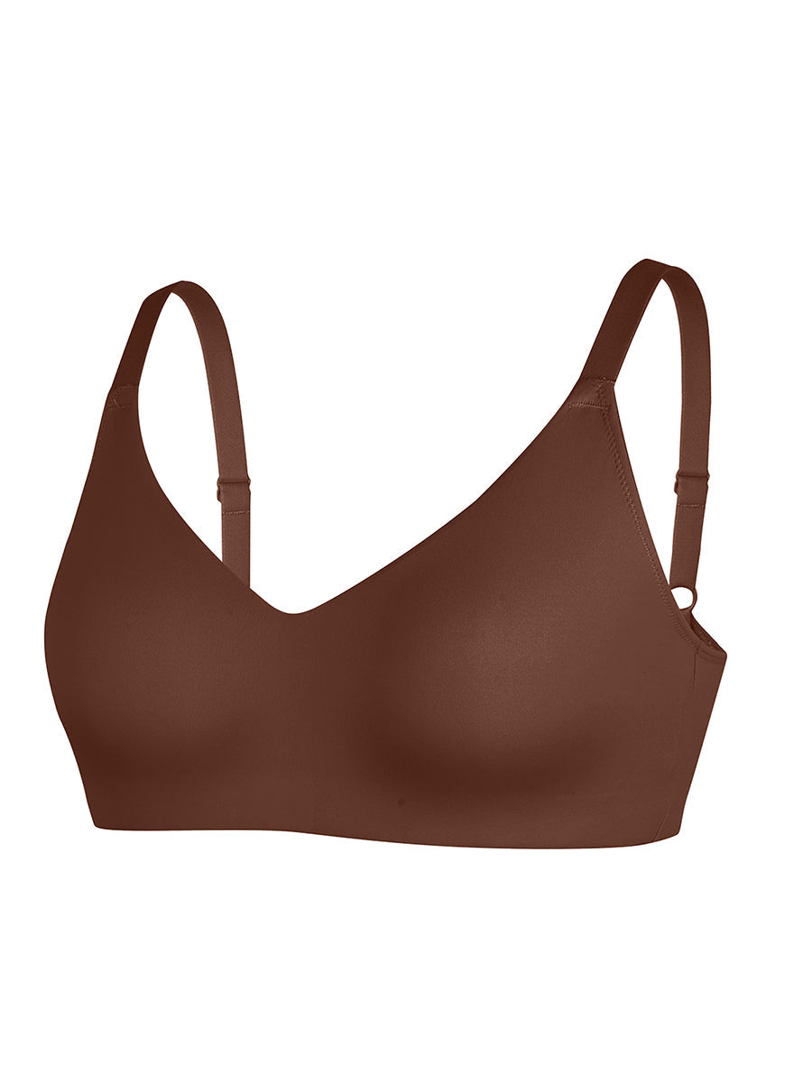 Well-in Vogue Seamless Comfort Underarm Smoothing V-Neck Bralette with Adjustable Straps