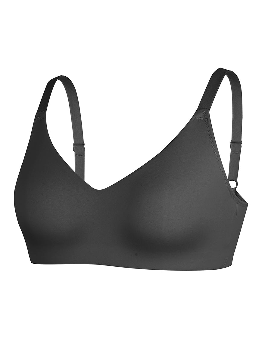Well-in Vogue Seamless Comfort Underarm Smoothing V-Neck Bralette with Adjustable Straps