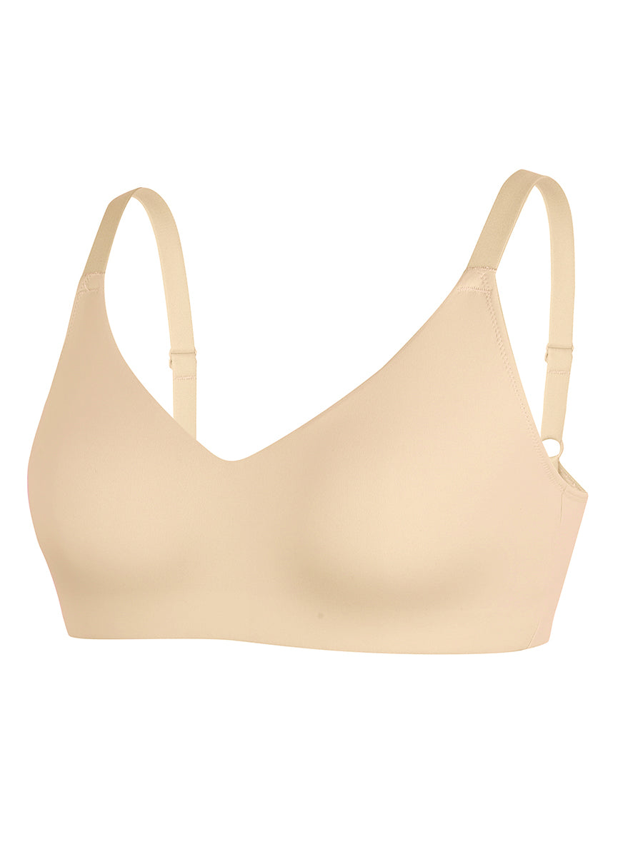 Well-in Vogue Seamless Comfort Underarm Smoothing V-Neck Bralette with Adjustable Straps