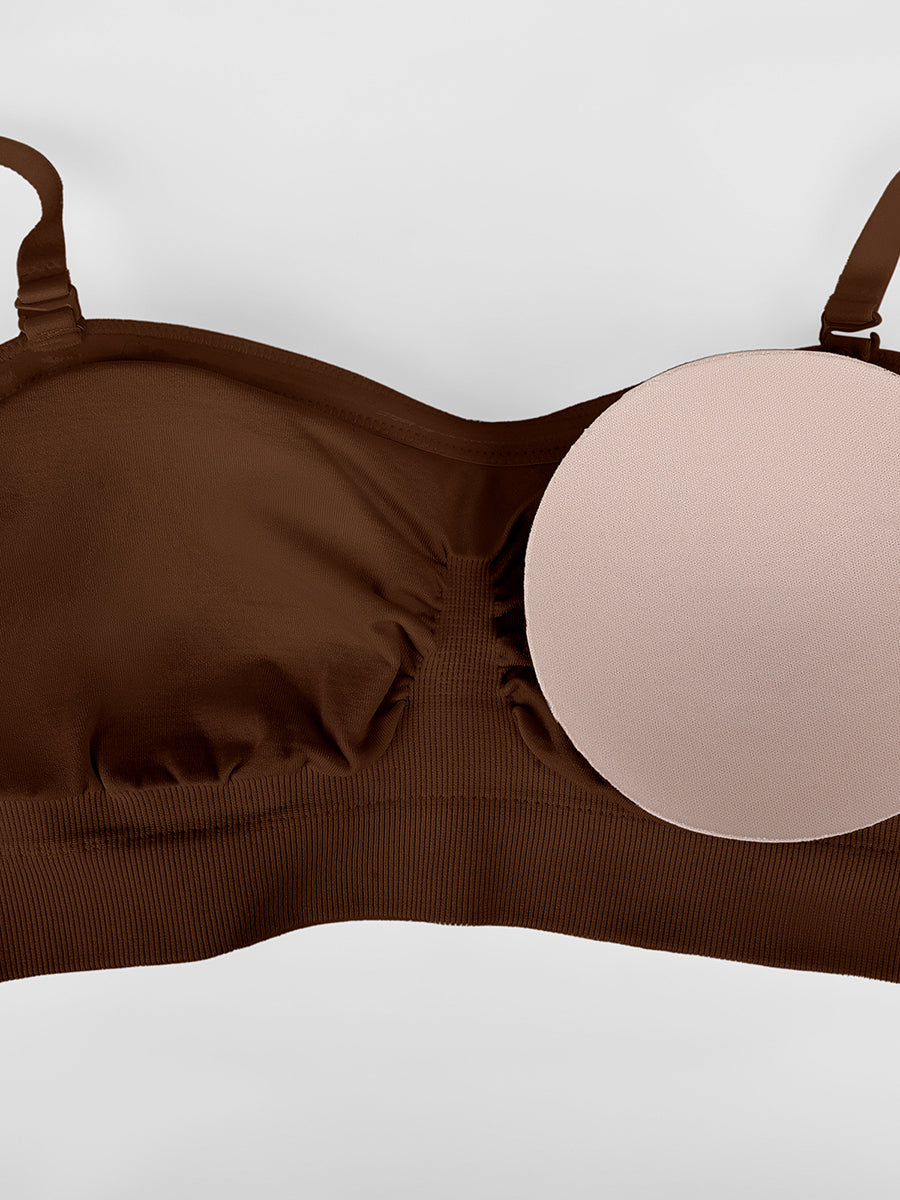 Well-in Vogue Seamless Strapless Wireless Breast Support Bra with Removable Cup Pad