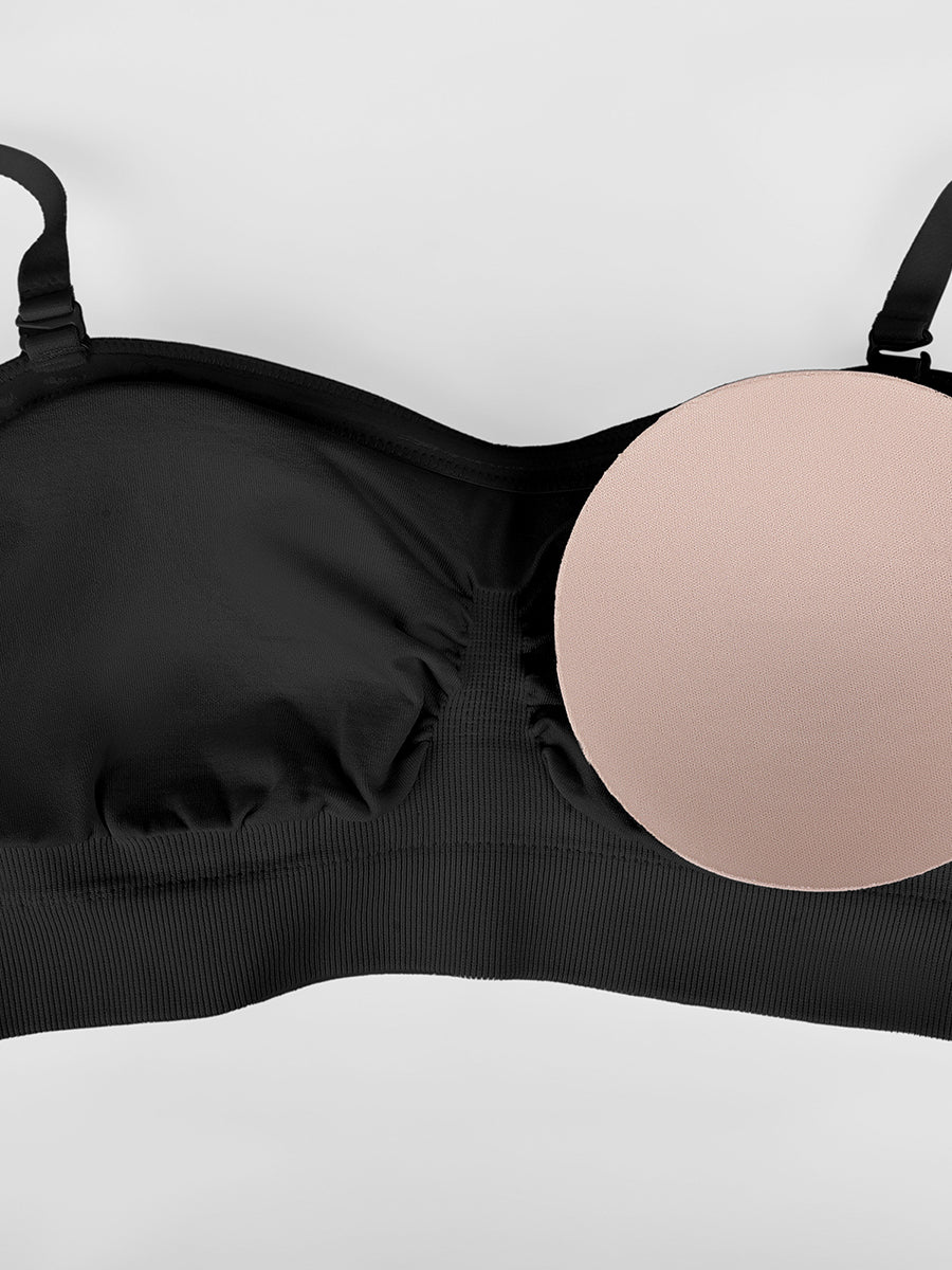 Well-in Vogue Seamless Strapless Wireless Breast Support Bra with Removable Cup Pad