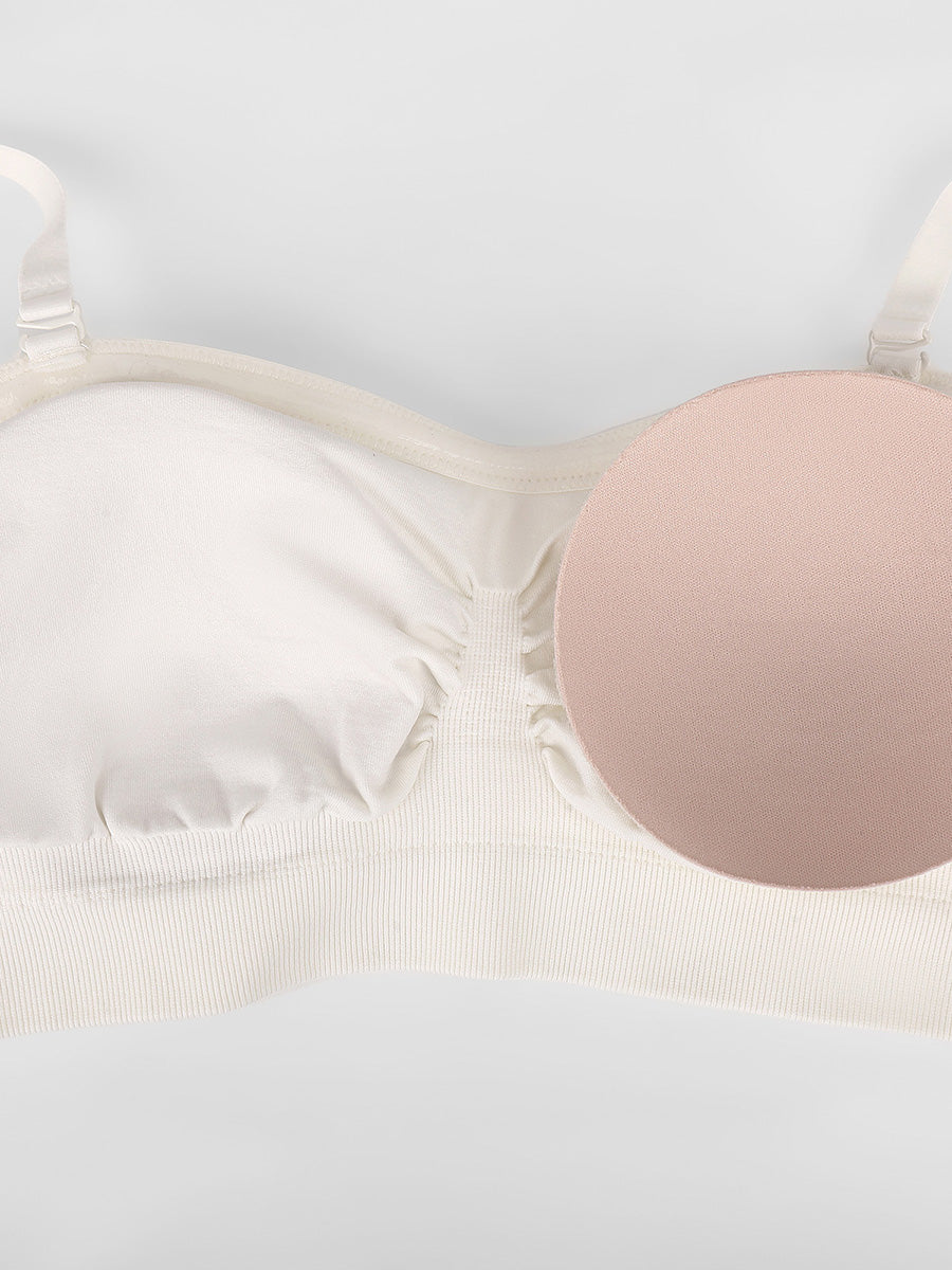 Well-in Vogue Seamless Strapless Wireless Breast Support Bra with Removable Cup Pad