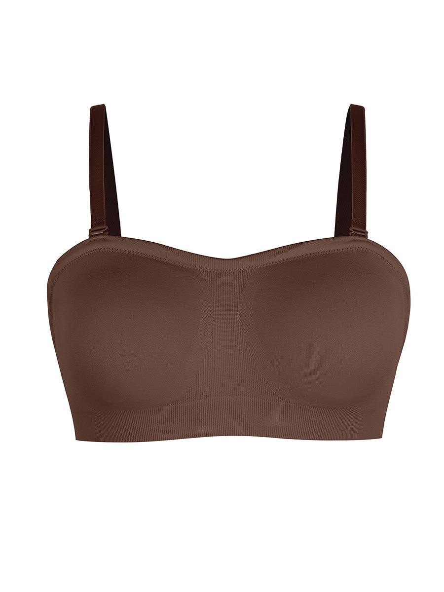 Well-in Vogue Seamless Strapless Wireless Breast Support Bra with Removable Cup Pad