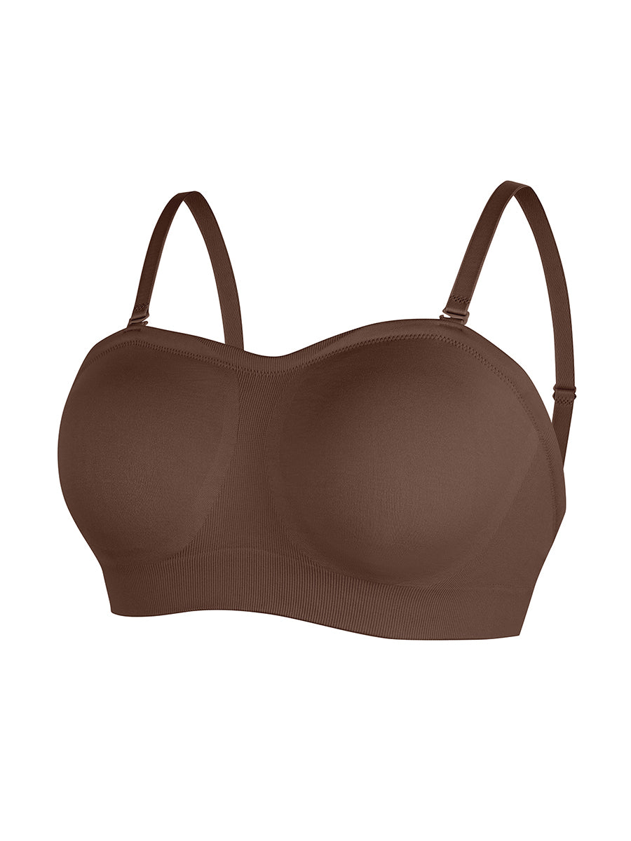 Well-in Vogue Seamless Strapless Wireless Breast Support Bra with Removable Cup Pad