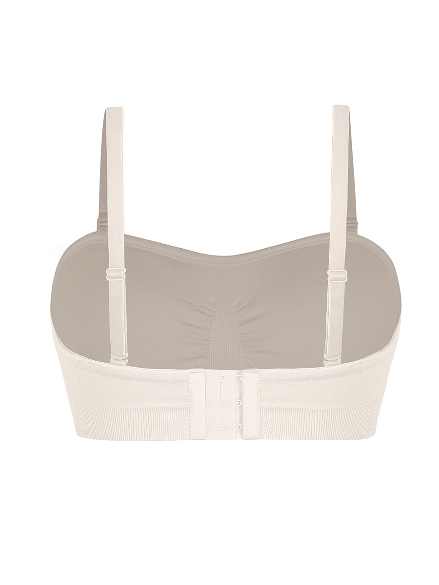 Well-in Vogue Seamless Strapless Wireless Breast Support Bra with Removable Cup Pad