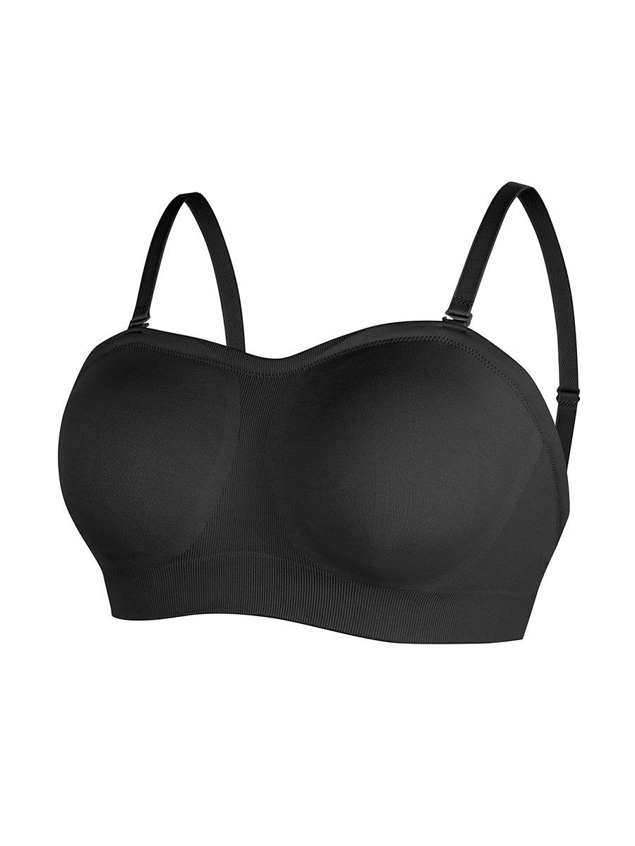 Well-in Vogue Seamless Strapless Wireless Breast Support Bra with Removable Cup Pad
