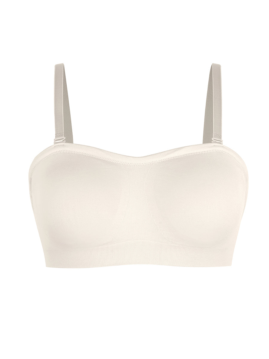 Well-in Vogue Seamless Strapless Wireless Breast Support Bra with Removable Cup Pad