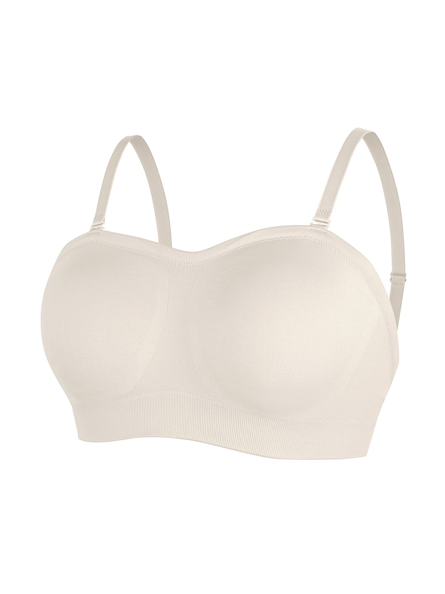 Well-in Vogue Seamless Strapless Wireless Breast Support Bra with Removable Cup Pad