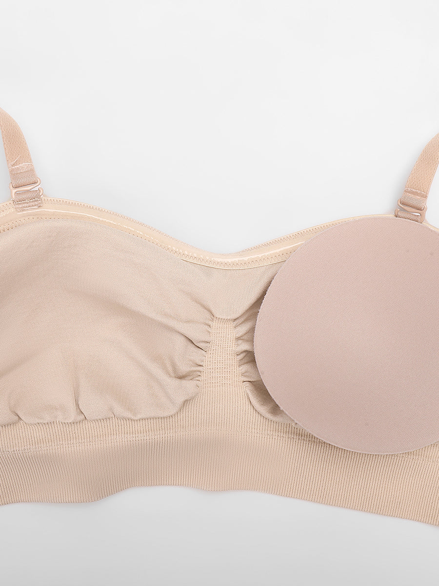 Well-in Vogue Seamless Strapless Wireless Breast Support Bra with Removable Cup Pad