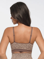 Well-in Vogue Seamless Leopard Print Bust Support Bra with Adjustable Straps
