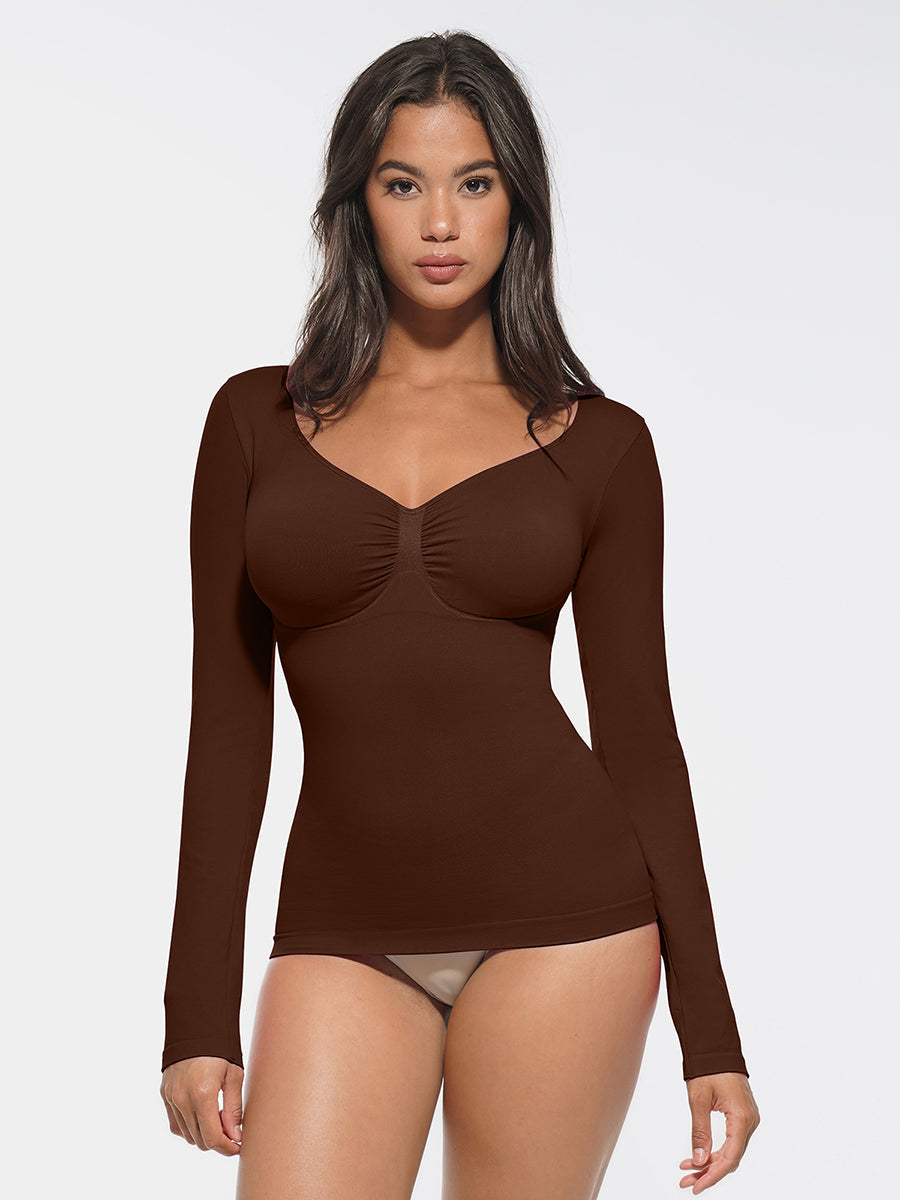 Well-in Vogue Seamless Diamond Neck Bust Support Waist and Tummy Control Shaping Bodysuit