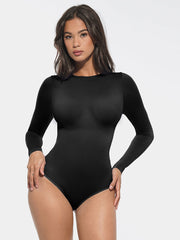 Well-in Vogue Seamless Round Neck Sculpting Waist and Snap Gusset Briefs Bodysuit