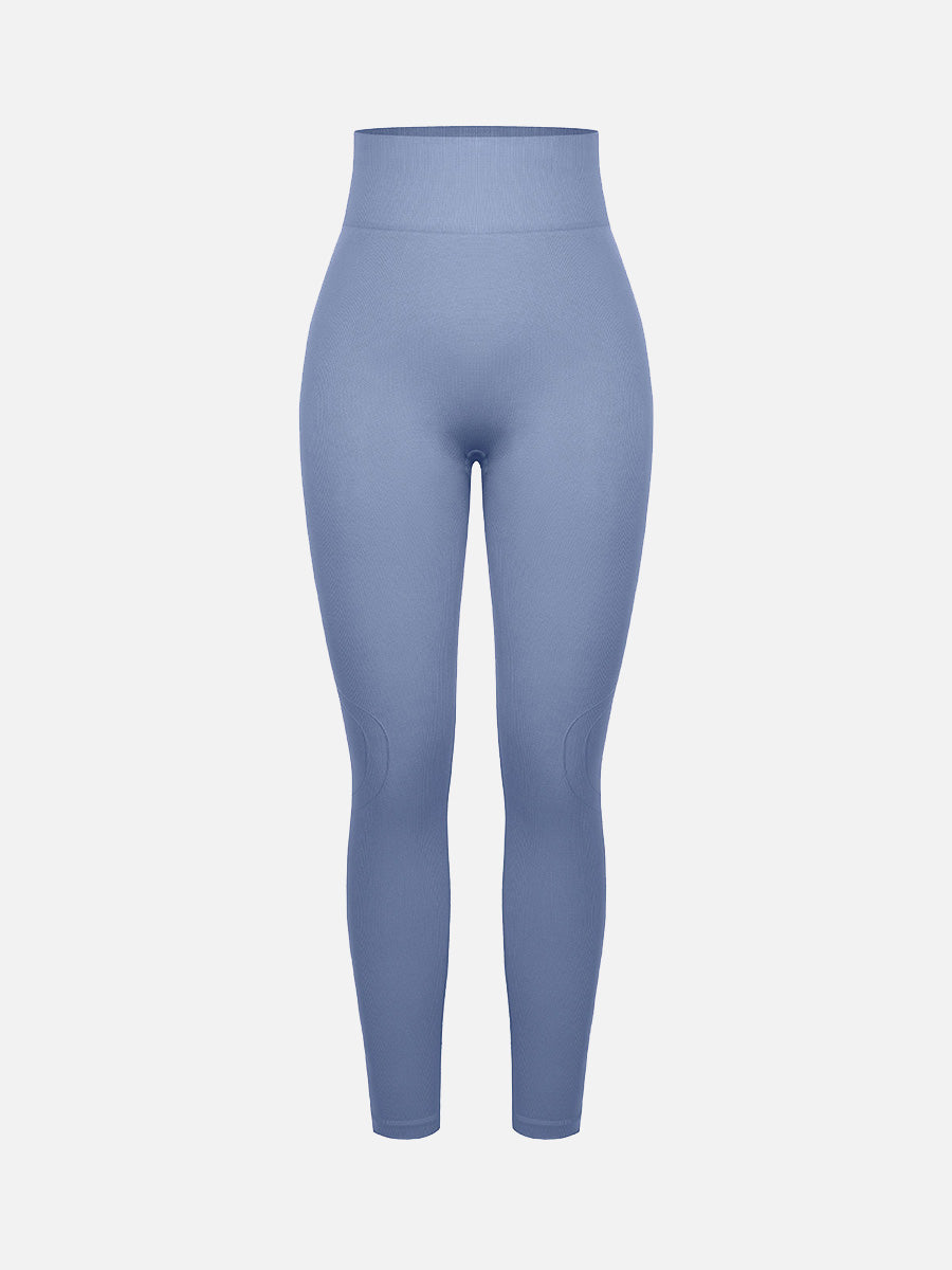 Well-in Vogue Seamless Double-Layer Waistband Peach Buttocks Shaping Yoga Leggings