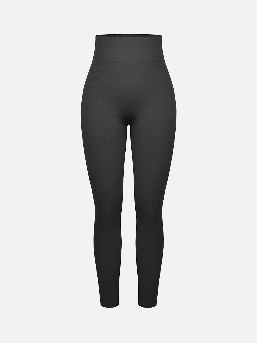 Well-in Vogue Seamless Double-Layer Waistband Peach Buttocks Shaping Yoga Leggings