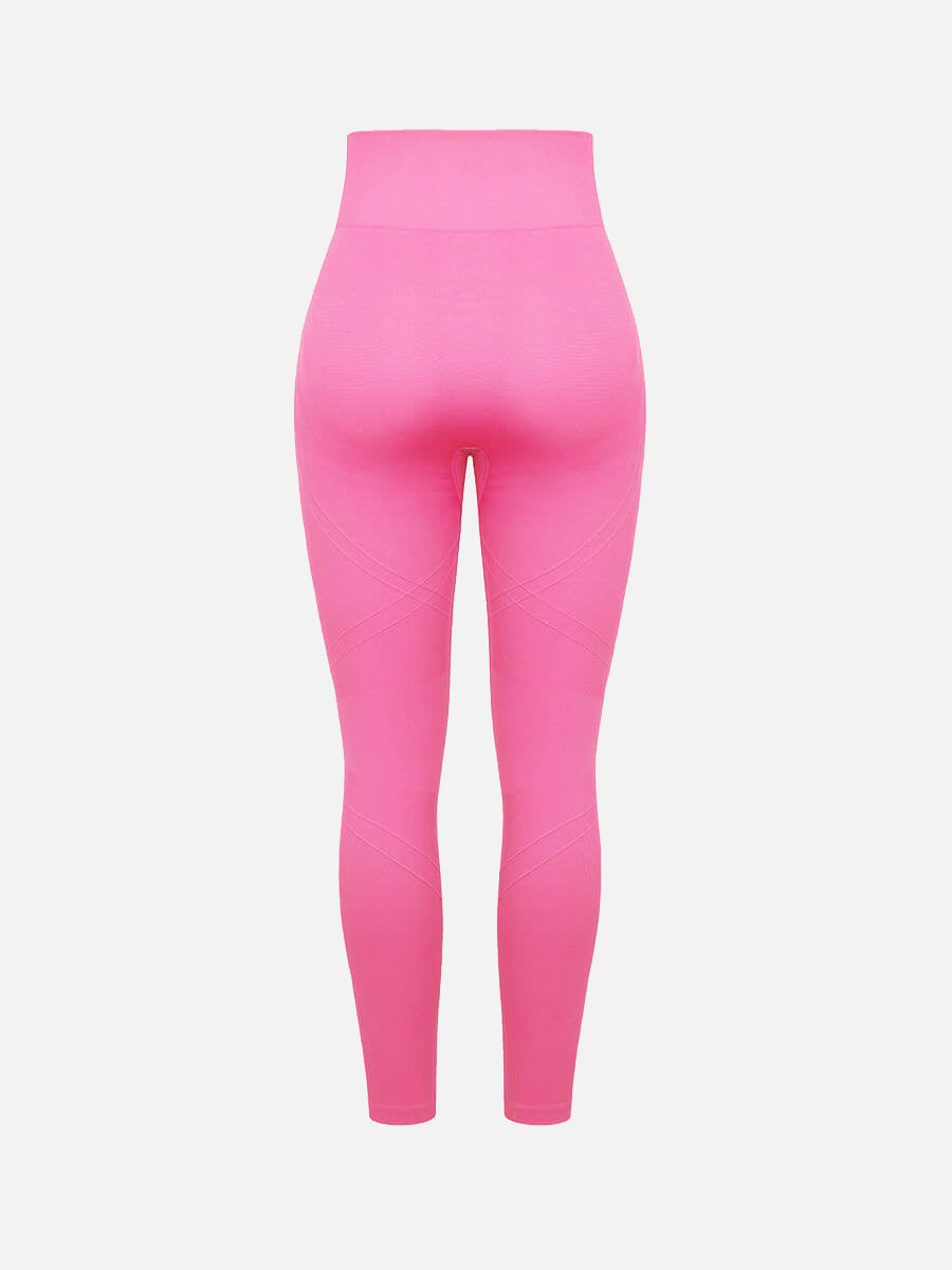Well-in Vogue Seamless Double-Layer Waistband Peach Buttocks Shaping Yoga Leggings
