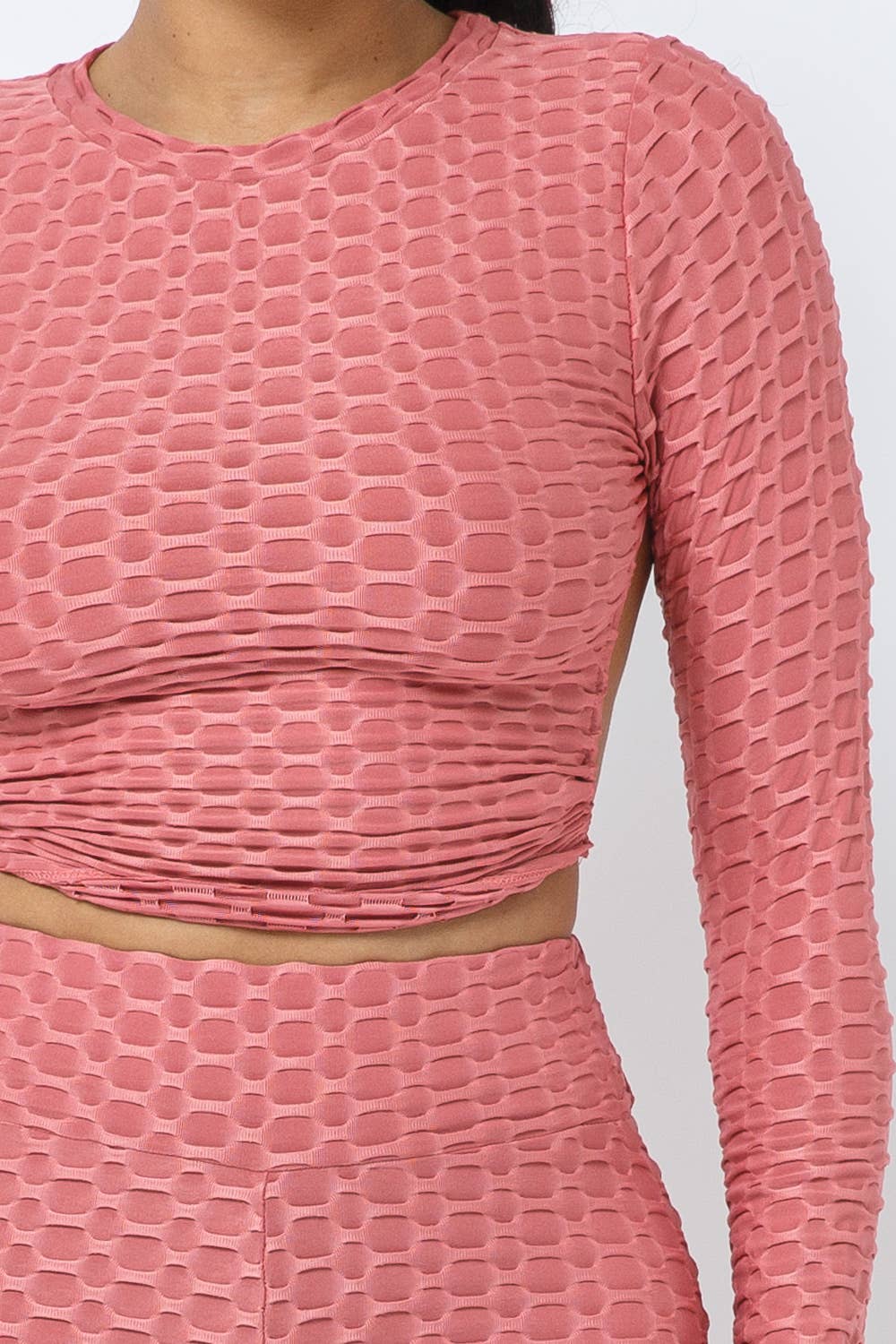 Well-in Vogue Honeycomb Open Back Tie Top and Leggings Set