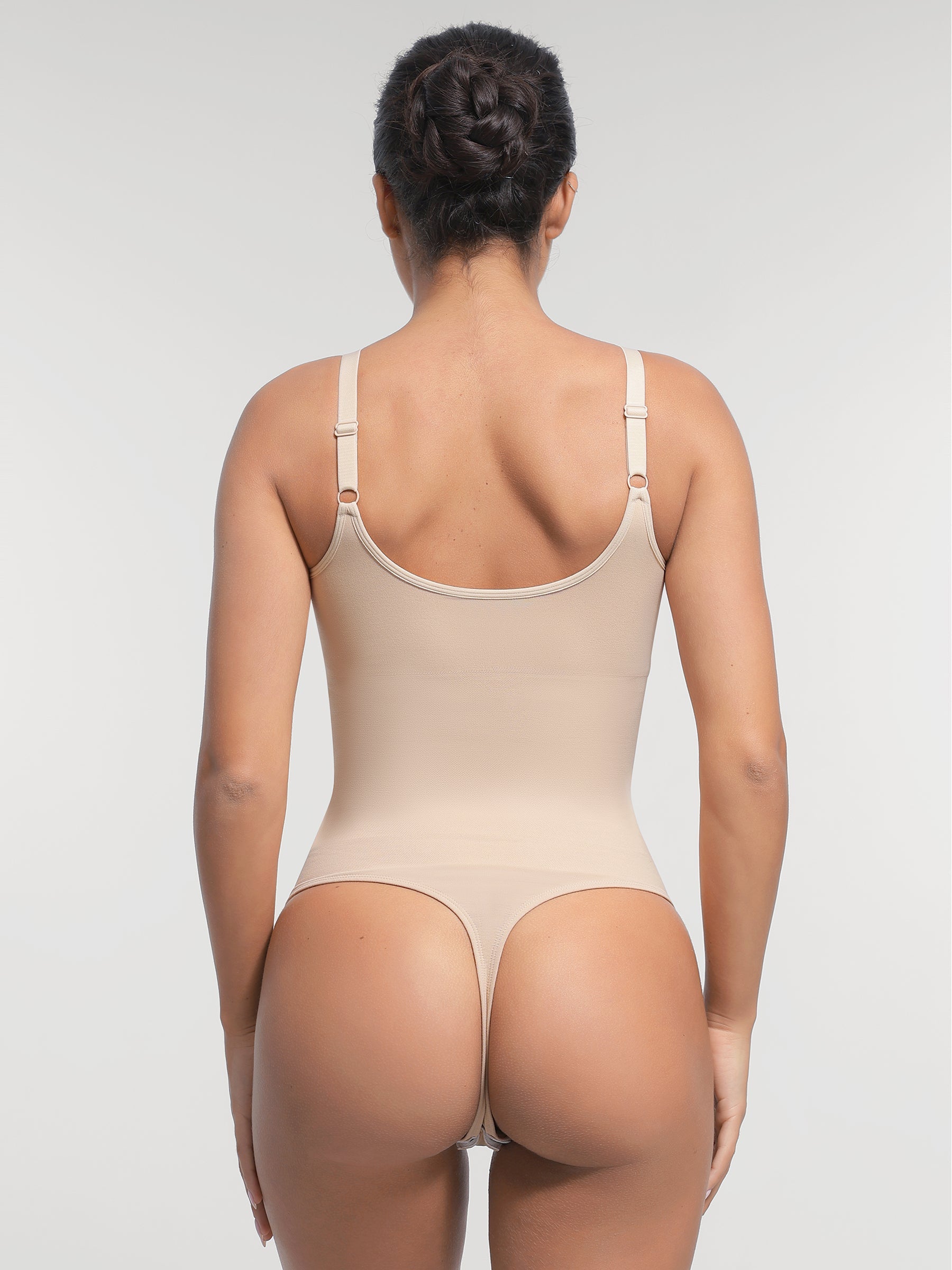 Well-in Vogue Seamless Built-in Bra Waist and Tummy Control Thong Bodysuit