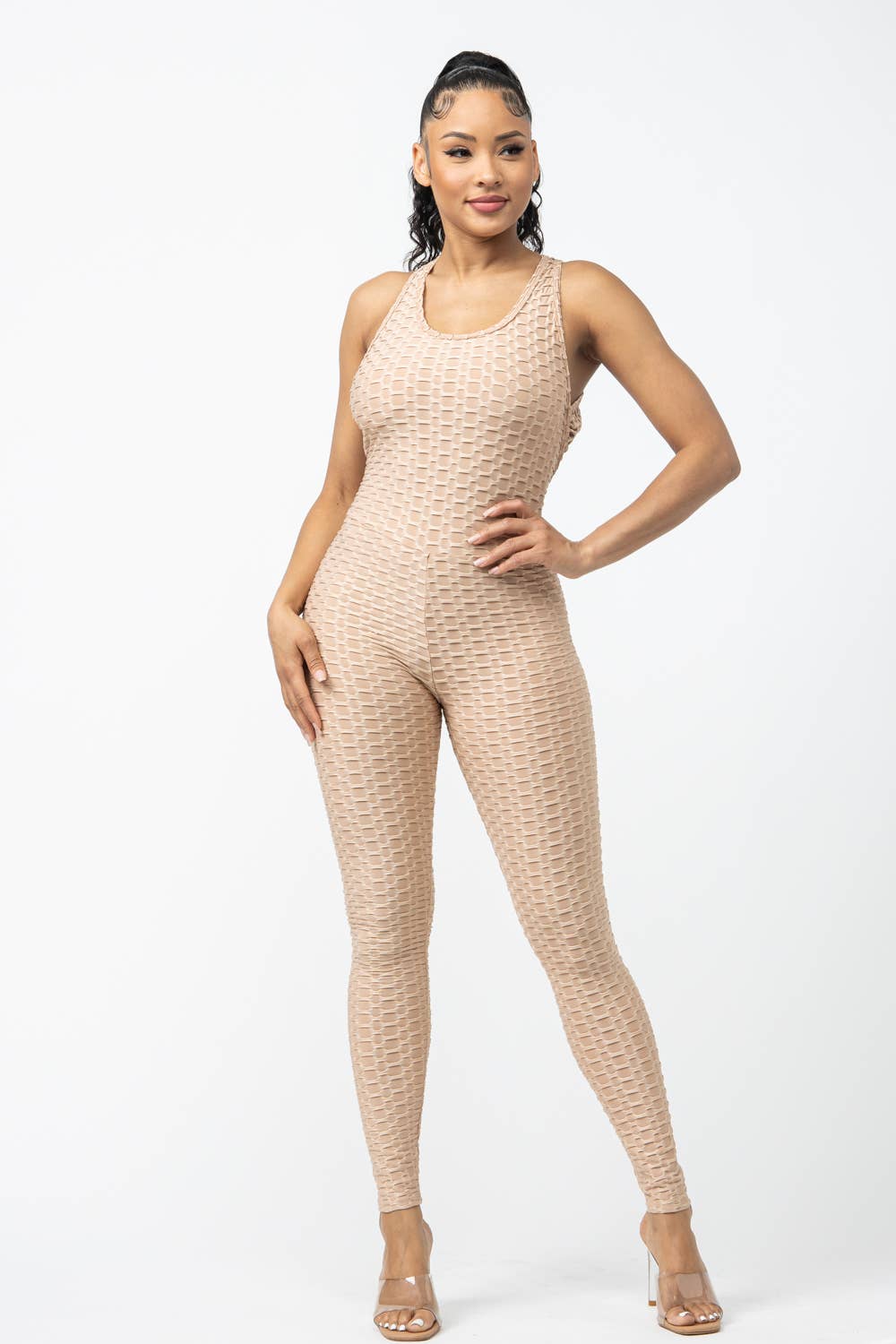 Well-in Vogue Sleeveless Cross Back Jumpsuit