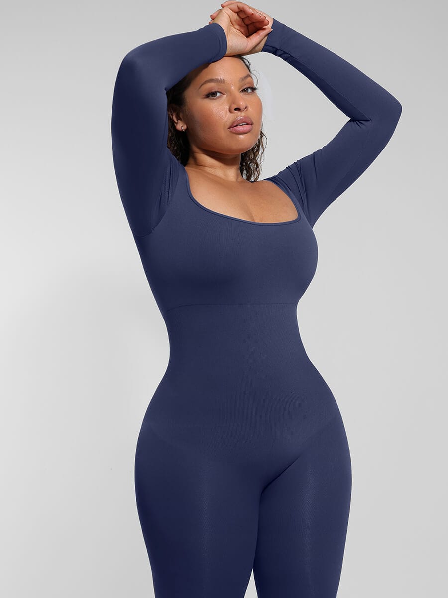 Wholesale Seamless Inverted T-shoulder one-piece Flared Pants